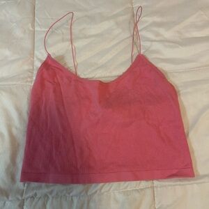 Pink Ribbed Crop Top